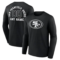 Men's Black San Francisco 49ers Personalized Name & Number Monochrome Long Sleeve T-Shirt