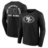 Men's Black San Francisco 49ers Personalized Name & Number Monochrome Long Sleeve T-Shirt