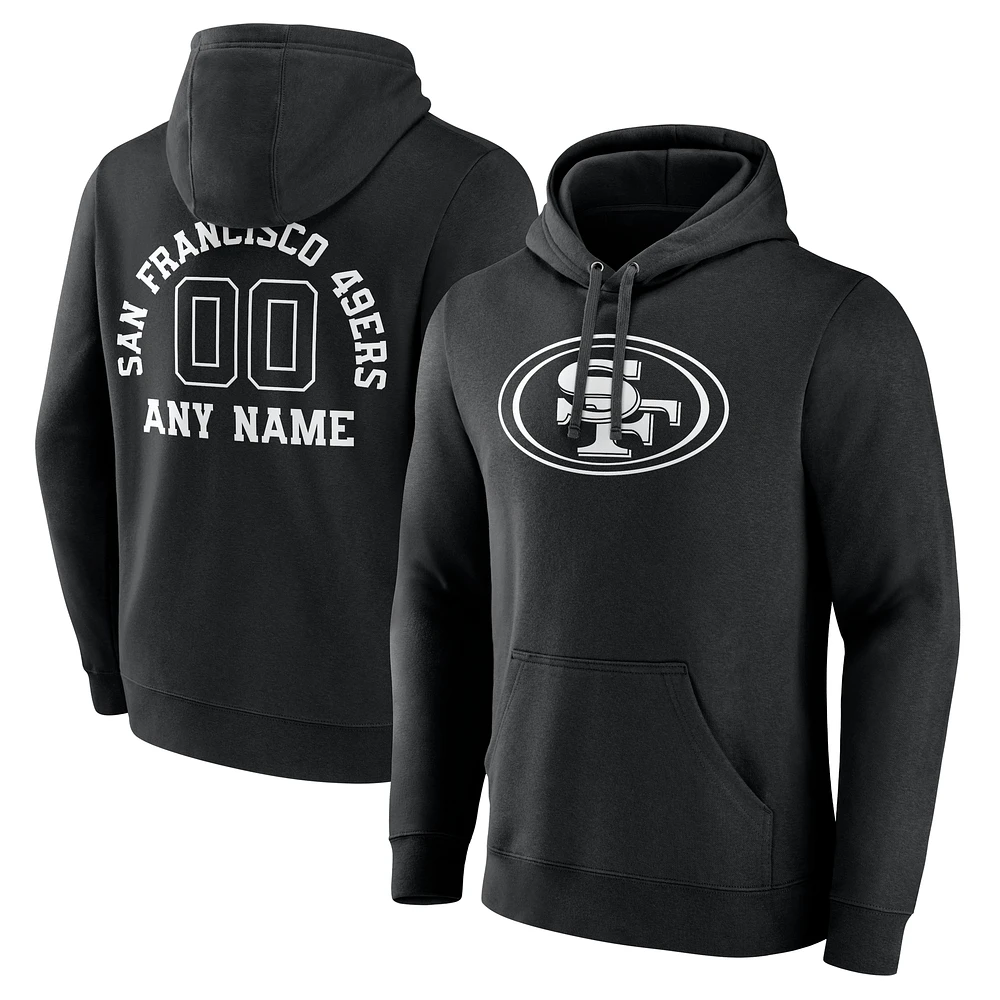 Men's Black San Francisco 49ers Personalized Name & Number Pullover Hoodie