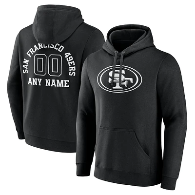 Men's Black San Francisco 49ers Personalized Name & Number Pullover Hoodie