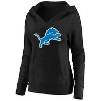 Women's Fanatics Black Detroit Lions Plus V-Neck Pullover Hoodie