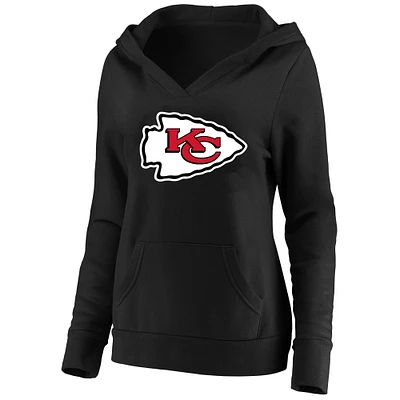 Women's Fanatics Black Kansas City Chiefs Plus Size V-Neck Pullover Hoodie