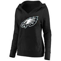 Women's Fanatics Black Philadelphia Eagles Plus V-Neck Pullover Hoodie