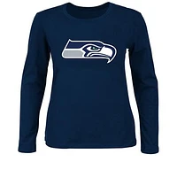 Women's Fanatics College Navy Seattle Seahawks Plus Long Sleeve T-Shirt