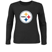 Women's Fanatics Black Pittsburgh Steelers Plus Long Sleeve T-Shirt