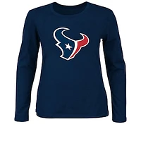 Women's Fanatics Navy Houston Texans Plus Long Sleeve T-Shirt