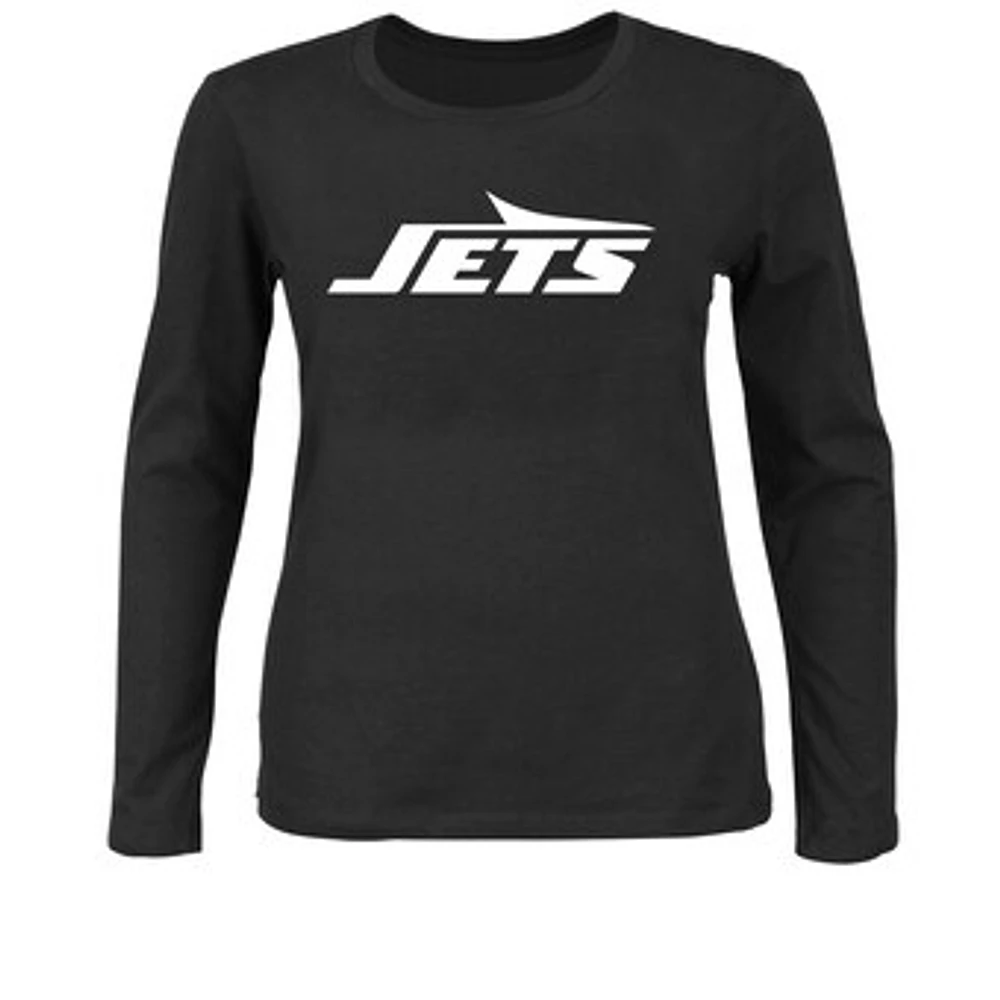 Women's Fanatics Black New York Jets Plus Long Sleeve T-Shirt