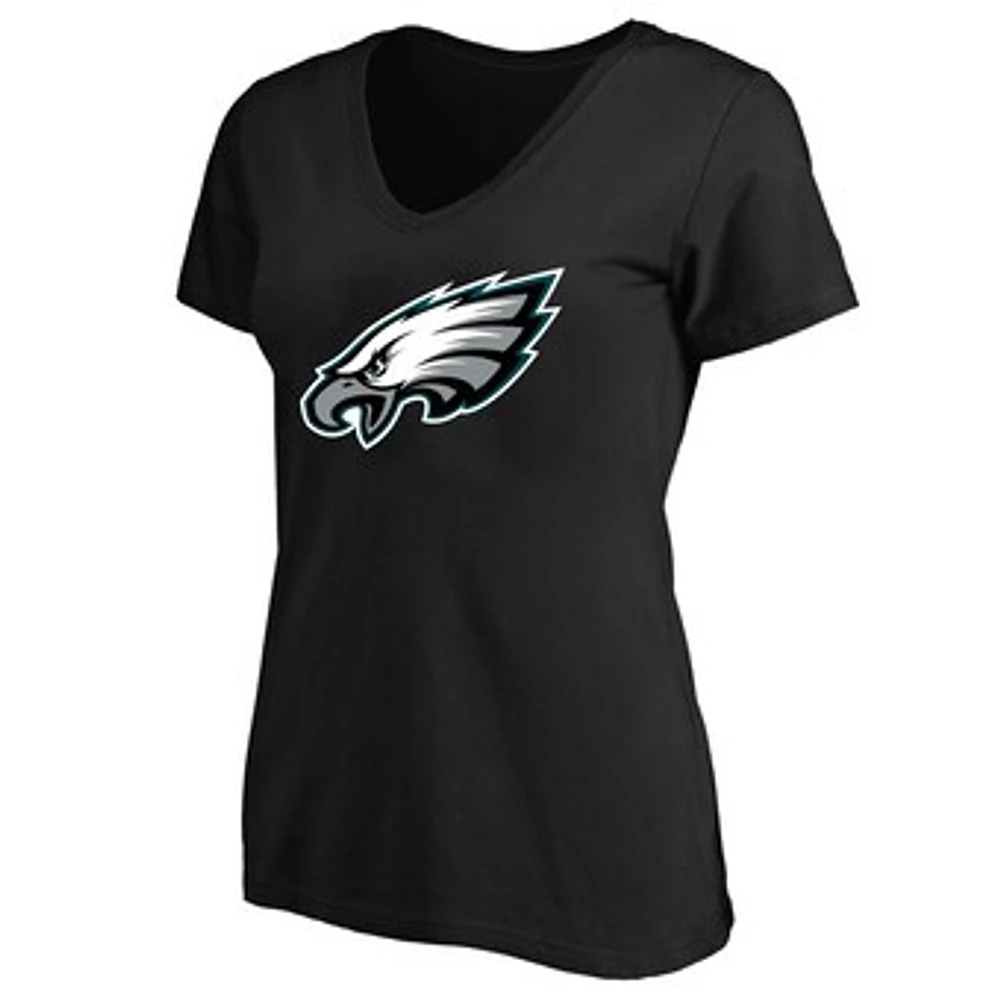 Women's Fanatics Black Philadelphia Eagles Plus V-Neck T-Shirt