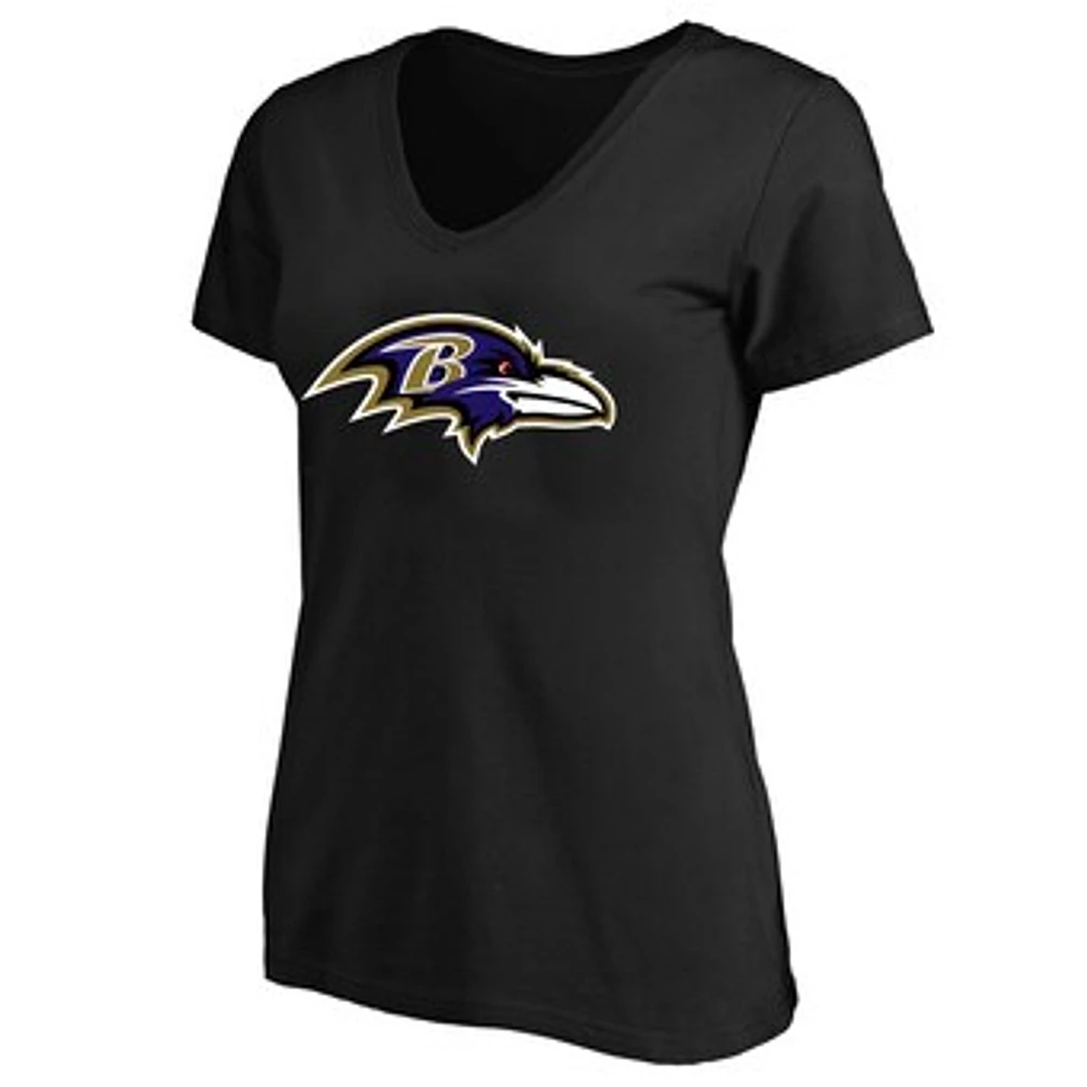 Women's Fanatics Black Baltimore Ravens Plus V-Neck T-Shirt