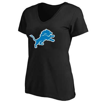 Women's Fanatics Black Detroit Lions Plus V-Neck T-Shirt