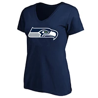 Women's Fanatics College Navy Seattle Seahawks Plus V-Neck T-Shirt