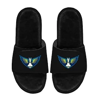 Unisex ISlide  Black Dallas Wings Logo Faux Fur Slide Sandals