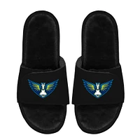 Unisex ISlide  Black Dallas Wings Logo Faux Fur Slide Sandals