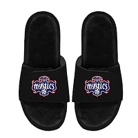 Unisex ISlide  Black Washington Mystics Logo Faux Fur Slide Sandals