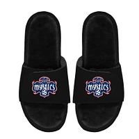 Unisex ISlide  Black Washington Mystics Logo Faux Fur Slide Sandals