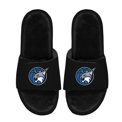 Unisex ISlide  Black Minnesota Lynx Logo Faux Fur Slide Sandals