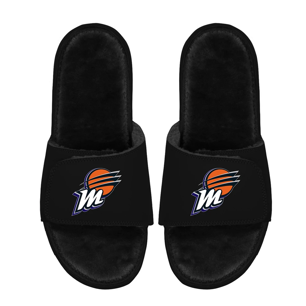Unisex ISlide Black Phoenix Mercury Logo Faux Fur Slide Sandals