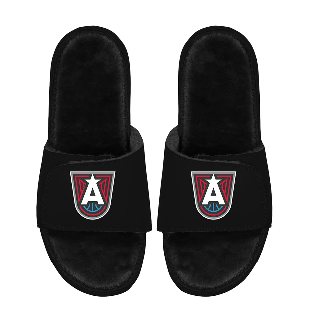Unisex ISlide Black Atlanta Dream Logo Faux Fur Slide Sandals