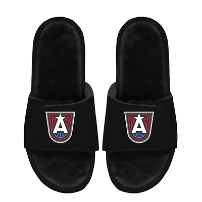 Unisex ISlide  Black Atlanta Dream Logo Faux Fur Slide Sandals