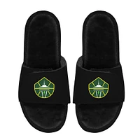 Unisex ISlide  Black Seattle Storm Logo Faux Fur Slide Sandals