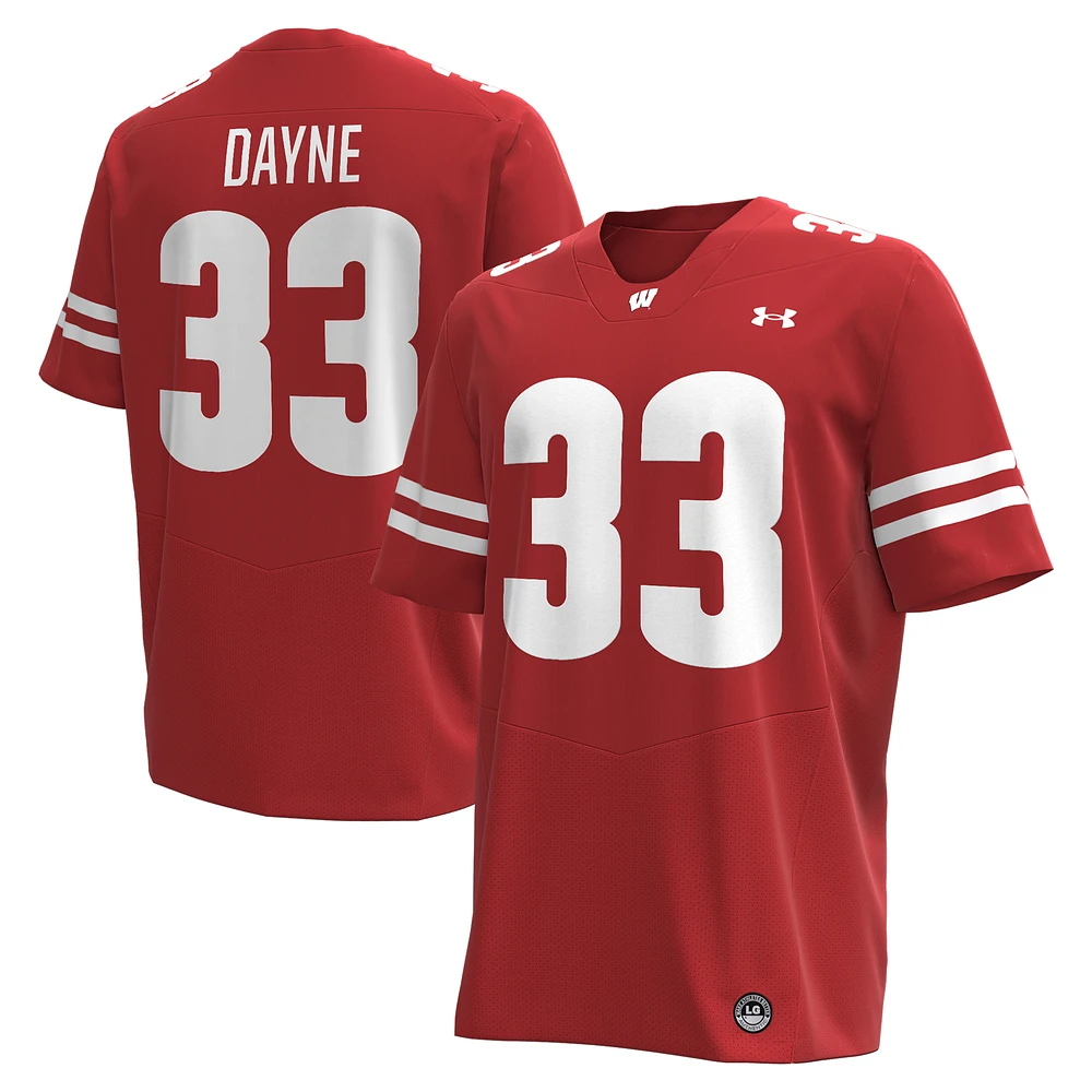 Men's Under Armour Ron Dayne Red Wisconsin Badgers NIL Football Replica Player Jersey