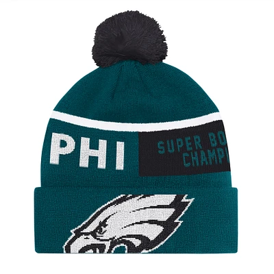 Unisex Starter Midnight Green Philadelphia Eagles Chyron Cuffed Knit Hat with Pom