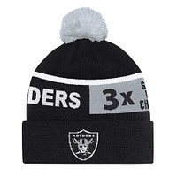 Unisex Starter Black Las Vegas Raiders Chyron Cuffed Knit Hat with Pom