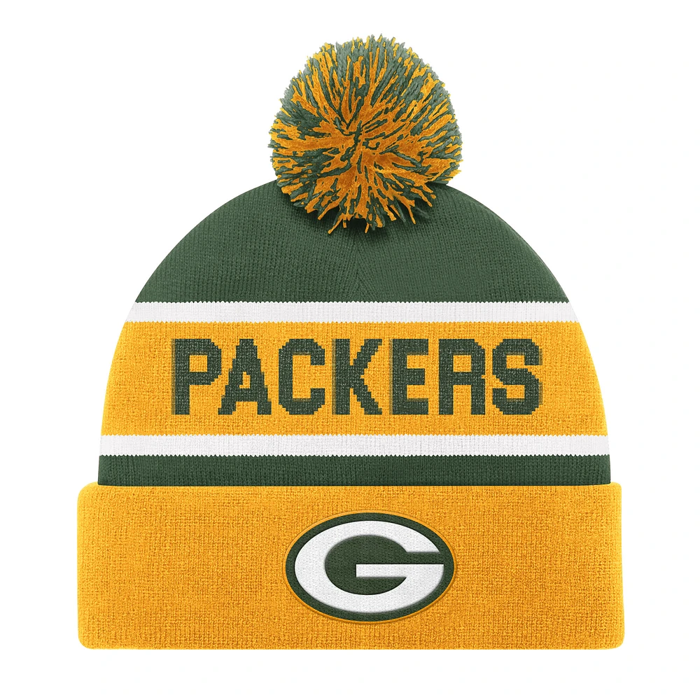 Unisex Starter Gold Green Bay Packers Cuffed Knit Hat with Pom