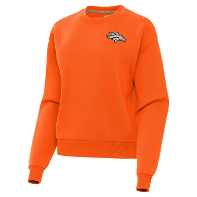 Women's  Antigua Orange Denver Broncos Victory Pullover Sweatshirt