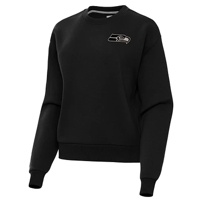 Women's  Antigua Black Seattle Seahawks Victory Pullover Sweatshirt