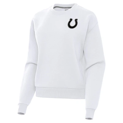 Women's  Antigua White Indianapolis Colts Victory Pullover Sweatshirt
