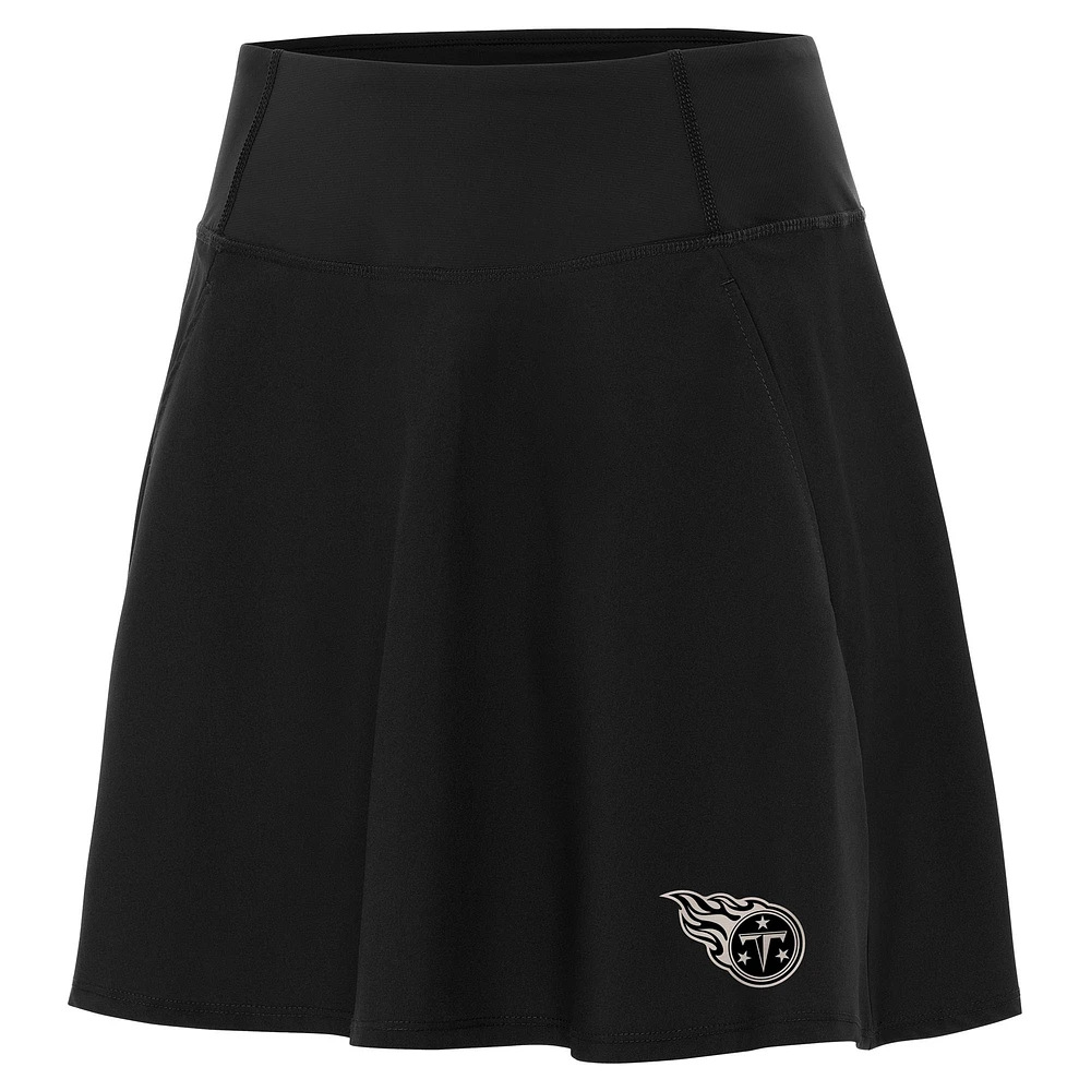 Women's Antigua Black Tennessee Titans Brushed Carbon Chip Skort