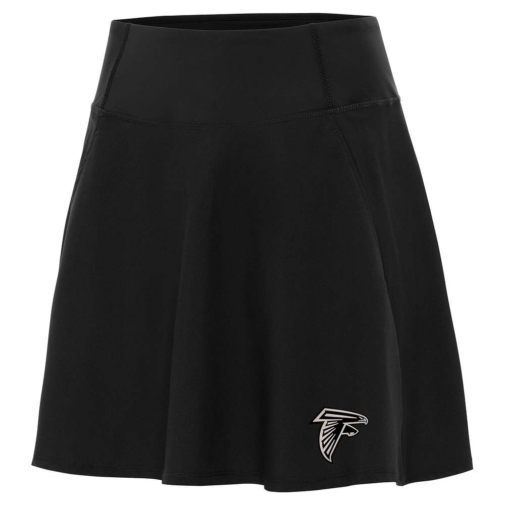 Women's Antigua Black Atlanta Falcons Brushed Carbon Chip Skort