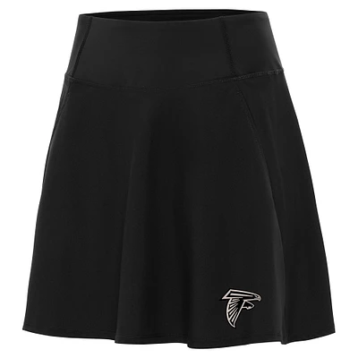 Women's Antigua Black Atlanta Falcons  Brushed Carbon Chip Skort