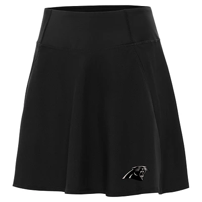Women's Antigua Black Carolina Panthers  Brushed Carbon Chip Skort