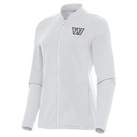 Women's Antigua  White Washington Commanders Continual Full-Zip Jacket
