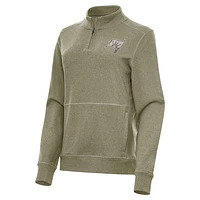 Women's Antigua  Olive Tampa Bay Buccaneers Crush Quarter-Zip Top
