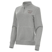 Women's Antigua Heather Washington Commanders Crush Quarter-Zip Top
