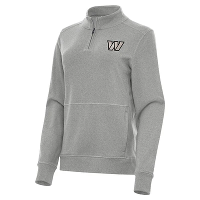 Women's Antigua Heather Washington Commanders Crush Quarter-Zip Top