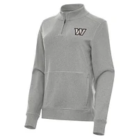 Women's Antigua Heather Washington Commanders Crush Quarter-Zip Top