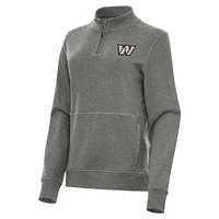 Women's Antigua  Heather Black Washington Commanders Crush Quarter-Zip Top