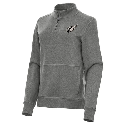 Women's Antigua  Heather Black Arizona Cardinals Crush Quarter-Zip Top