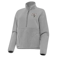 Women's Antigua Gray Tampa Bay Buccaneers  Brushed Carbon Figure Half-Zip Pullover Sweatshirt