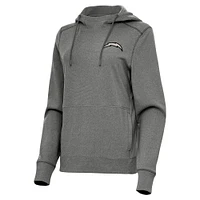 Women's Antigua Heather Los Angeles Chargers Justice Pullover Hoodie