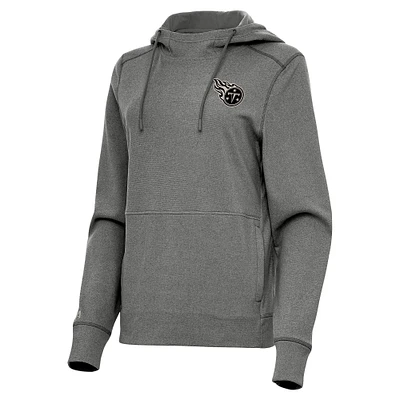 Women's Antigua Heather Tennessee Titans Justice Pullover Hoodie