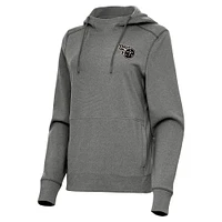 Women's Antigua Heather Tennessee Titans Justice Pullover Hoodie