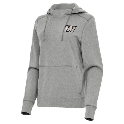 Women's Antigua Heather Washington Commanders Justice Pullover Hoodie