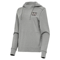 Women's Antigua Heather Washington Commanders Justice Pullover Hoodie