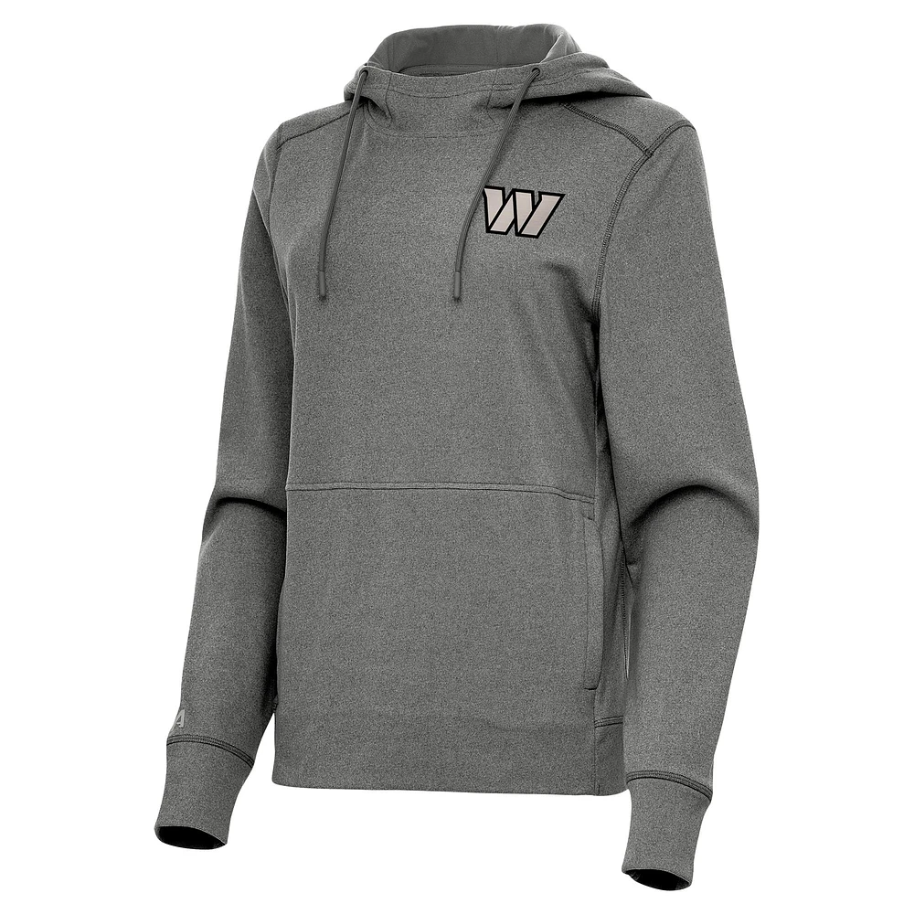 Women's Antigua Heather Washington Commanders Justice Pullover Hoodie