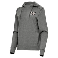 Women's Antigua Heather Washington Commanders Justice Pullover Hoodie